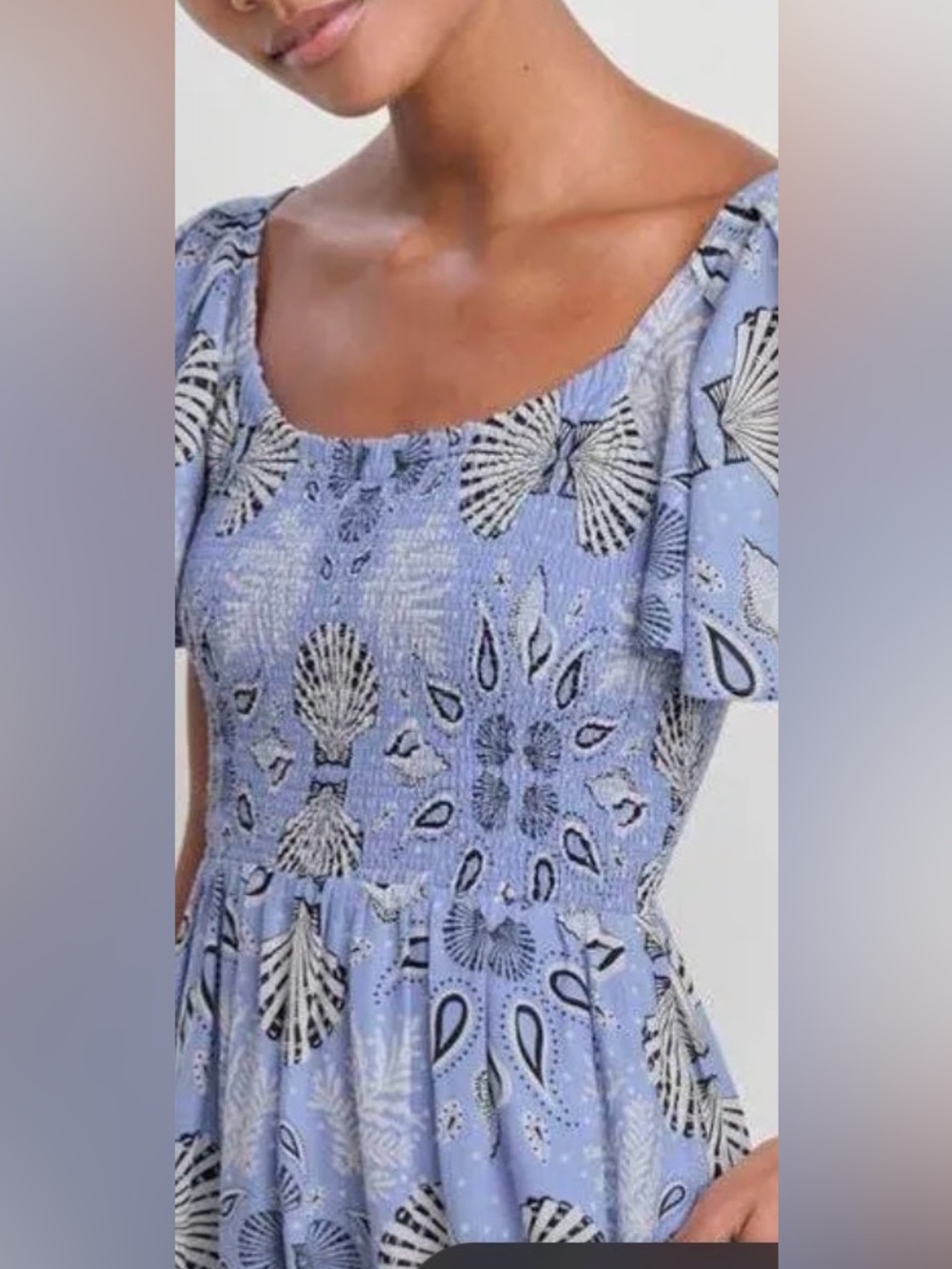 Vineyard Vines Blue Midi Dress with Floral Print